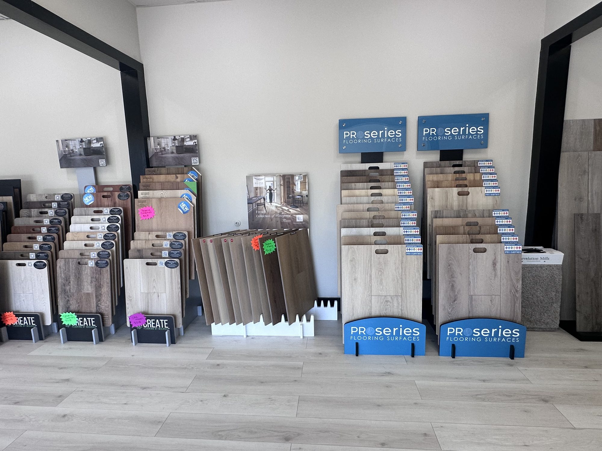 Inside the Cabinet and Flooring Outlet showroom in Port Orange