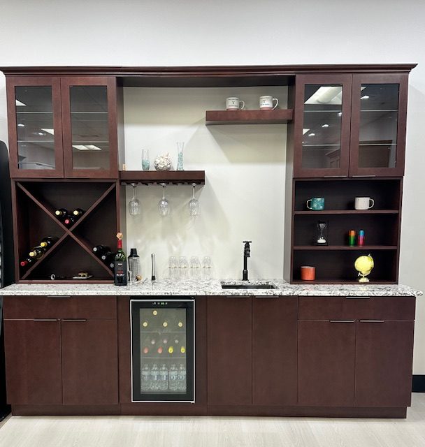 Cabinetry display in the showroom