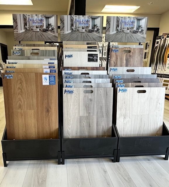 Flooring samples in the showroom